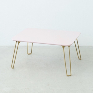 5個セット ニーナ 幅60折りたたみテーブル(ピンク) 幅60cm 脚カラー：ゴールド 机 折り畳み ローテーブル 折れ脚 パステル ミニ 小さい 北欧 韓国インテリア 完成品 業務用 NK-760