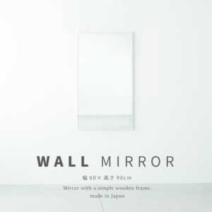 2個セット 細枠ウォールミラー()(/白) 天然木 姿見鏡 ワイド 高級感 木製 飛散防止加工 壁掛け 北欧風 玄関 トイレ 洗面 日本製 完成品 業務用 NK-26