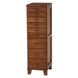 書類収納 収納ケース 9段 木製 桐 ネーム入れ付き 脚付き リビング ダイニング 書斎 勉強部屋 代引不可