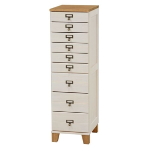 書類収納 収納ケース 9段 ナチュラル 木製 桐 ネーム入れ付き 脚付き リビング ダイニング 書斎 勉強部屋 代引不可