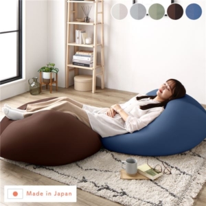 ビーズクッション 2個セット ・ネイビー 日本製 洗えるカバー クッション STIIBO