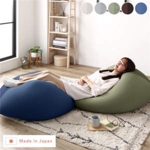 ビーズクッション 2個セット ネイビー・ 日本製 洗えるカバー クッション STIIBO