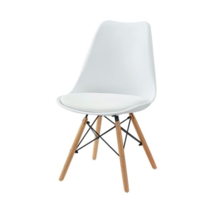 (まとめ）ホームスタイリング シェルチェアクッション付 SHE-01WH 1台 2セット