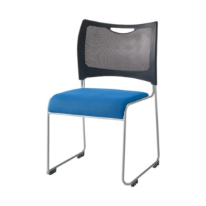 (まとめ)アイリスチトセ スタッチェア /ブルー MCX-02DM-F 1脚 2セット