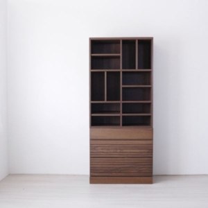 飾棚チェスト 約W800 D410 H1800mm ウォールナット 代引不可