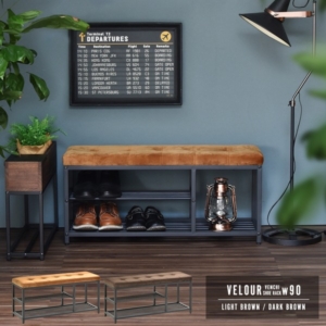 下駄箱 スチールパイプ ベロアベンチ シューズラック 組立式 玄関 入口 エントランス 代引不可