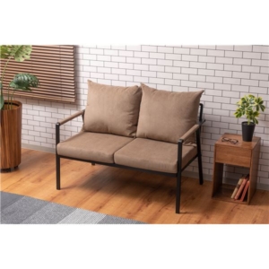 ソファ 約幅114cm 肘掛け アーム付き スチール カバーリング 肘付き ソファー リビング インテリア家具 組立品