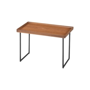 サイドテーブル 約幅60cm 天然木 チーク スチール ミニテーブル リビング インテリア家具 組立品