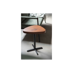 サイドテーブル 天然木 チーク スチール アジャスター付き リビング インテリア家具 完成品