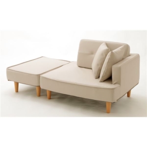 ソファー 約幅93.5cm クッション 2個付き 日本製 組み合わせ ソファー ヴィンテージ PVC リビング 代引不可