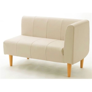 ソファー 左肘タイプ PVC 合皮 スチールパイプ 脚付き 肘付き 日本製 ダイニングソファー リビング 代引不可