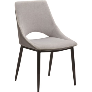 ダイニングチェア 幅46cm ファブリック スチール製 リビング ダイニング ライト GY 2脚組 組立品 代引不可