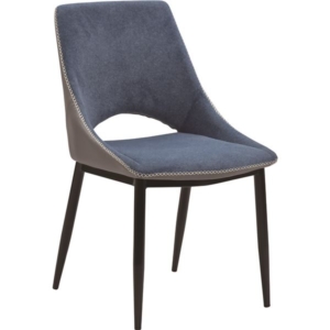 ダイニングチェア ファブリック スチール製 リビング ダイニング BU 2脚組 組立品 代引不可