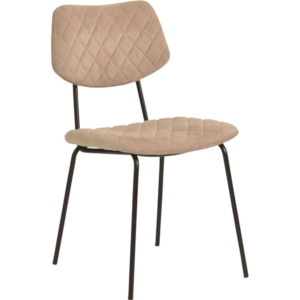 ダイニングチェア ファブリック コーデュロイ スチール脚 BE 2脚組 組立品 代引不可