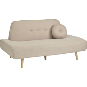 ソファ 幅165cm 2.5P ファブリック 木製脚 クッション付き BE 組立品 代引不可