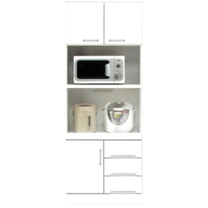 レンジ台 キッチン収納 幅70cm 上置き 耐震ラッチ 2口コンセント付き 日本製 レンジボード 完成品 開梱設置 代引不可