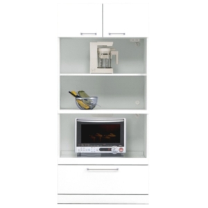 レンジ台 キッチン収納 幅80cm 上置き 可動棚 コンセント付 日本製 トリプルレンジボード 完成品 開梱設置 代引不可