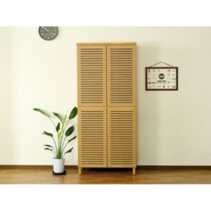 シューズキャビネット （） 高さ約180cm 幅約80cm 完成品］ 代引不可