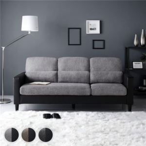カウチ ソファー 単品 グレー コンパクト カバーリング クッション付き ローソファー