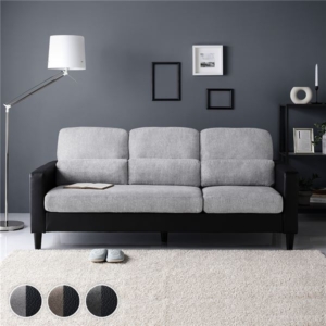 カウチ ソファー 単品 ライトグレ コンパクト カバーリング クッション付き ローソファー