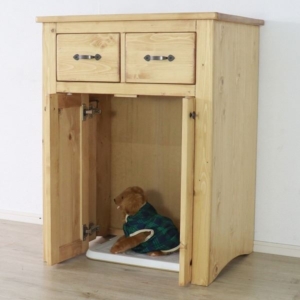 ペットトイレ収納キャビネット 木製 引き出し付き 扉付 ペット用品 ペットグッズ 犬用品 猫用品 組立品 代引不可