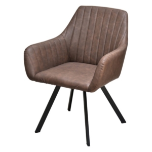 パーソナルチェア mm ココア PUレザー スチールパイプ チェアー 組立品 リビング ダイニング インテリア家具 代引不可