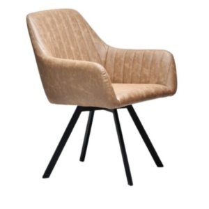 パーソナルチェア mm カフェオレ PUレザー スチールパイプ 回転チェアー 組立品 リビング ダイニング インテリア家具 代引不可