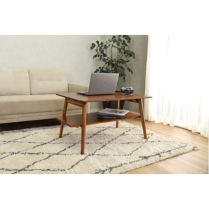 ローテーブル 折りたたみテーブル 棚付き アカシア 木製 センターテーブル 完成品 代引不可