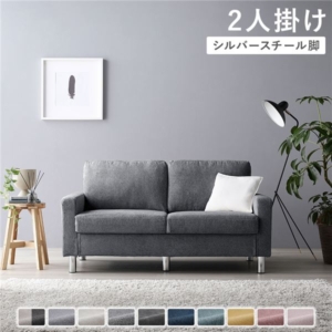 ソファ 単品 ナイト スチール 肘付き 洗える カバー ローソファー 組立品