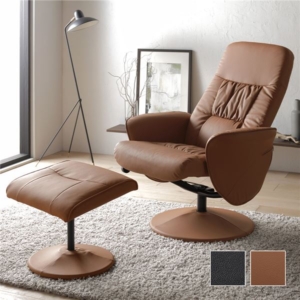 リクライニングチェア 約幅78cm 付き 360度回転式 角度調整可 合皮 パーソナルソファ インテリア家具 組立品 代引不可