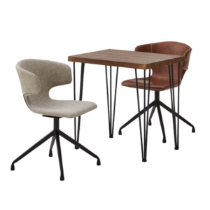 ダイニングチェア ダイニングテーブル 3点セット テーブル:ウォールナット チェア 2 グレー 組立品 代引不可