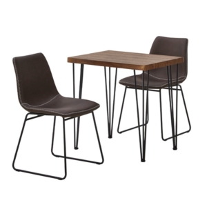 チェア テーブル 3点セット テーブル:ウォールナット スクエアチェア2 組立品 リビング 代引不可