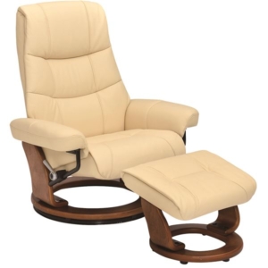 パーソナルチェア リクライニングチェア 幅82cm 本革 360度回転 リクライニング 肘付き 木製脚 オットマン IV 組立品 代引不可