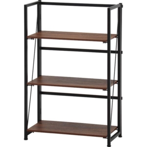 収納棚 オープンラック mm 3段 折りたたみ式 アジャスター付 折りたたみシェルフ 完成品 リビング ダイニング 代引不可