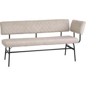 ダイニングベンチ 肘付き ファブリック スチールフレーム リビング ダイニング 組立品 代引不可