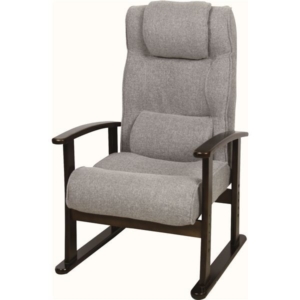 リクライニングチェア パーソナルチェア 木製 スチール 肘付き レバー式 高さ4段階調節 楽々チェア リビング