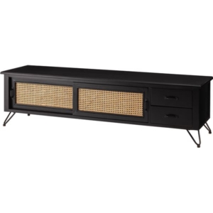 テレビ台 テレビボード 天然木 ミンディ ラタン 脚付き TVボード リビング インテリア家具 収納家具 組立式 代引不可