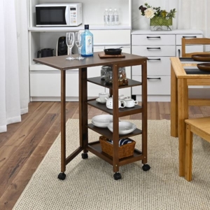 キッチンワゴン 片バタワゴン 約 3段階 高さ調節可 キャスター付き キッチン収納 組立品