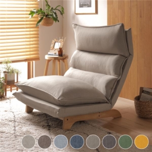 ローソファー 約幅73cm 1人掛け 木製脚付 スチール ファブリック生地 日本製 リクライニングソファ リビング 代引不可