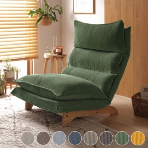 ローソファー 約幅73cm 1人掛け 木製脚付 スチール コーデュロイ生地 日本製 リクライニングソファ リビング 代引不可