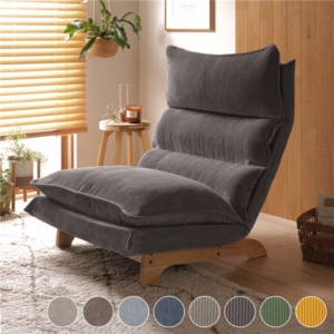 ローソファー 約幅73cm 1人掛け 木製脚付 スチール コーデュロイ生地 日本製 リクライニングソファ 代引不可