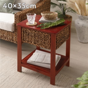 サイドテーブル 収納タイプ アバカ 自然素材 完成品 インテリア家具 ミニテーブル 代引不可