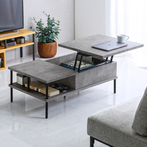 コンクリート調 リフティングセンターテーブル 代引不可