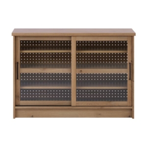 キャビネット キッチンカウンター 約 横開き 背面有孔ボード キッチン収納 食器棚 エルメ 組立品 代引不可