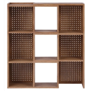 オープン シェルフ 収納棚 3段 木製 スリム 背面有孔ボード 収納家具 木製ラック 壁面収納 レイヤー 代引不可