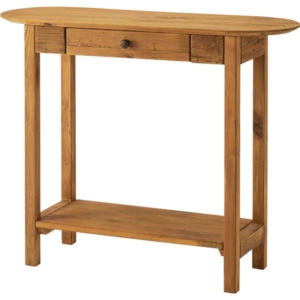 コンソールテーブル 天然木 パイン古材 引き出し付 棚付き サイドテーブル リビング インテリア家具 組立式