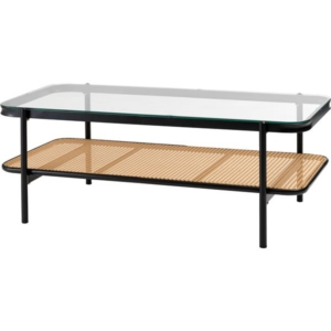 ローテーブル センターテーブル スチール 強化ガラス 棚付き リビングテーブル リビング 組立式