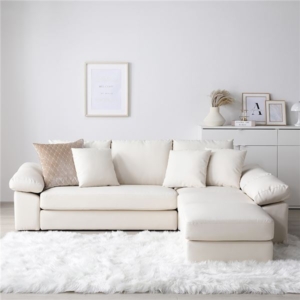 ソファ 脚なし 樹脂パーツ1cm レザー PVC生地 ポケットコイル ミニクッション3個付き 組立品