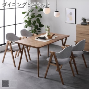 ダイニング 5点 セット テーブル + チェア4脚 ライト 天然木 ダイニングテーブル ダイニングチェア 組立品