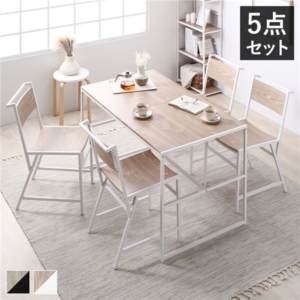 ダイニングセット 5点セット ダイニングテーブル ダイニングチェア 4脚 スチール インテリア家具 組立品